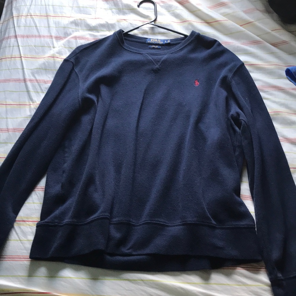 Navy blue polo sweater